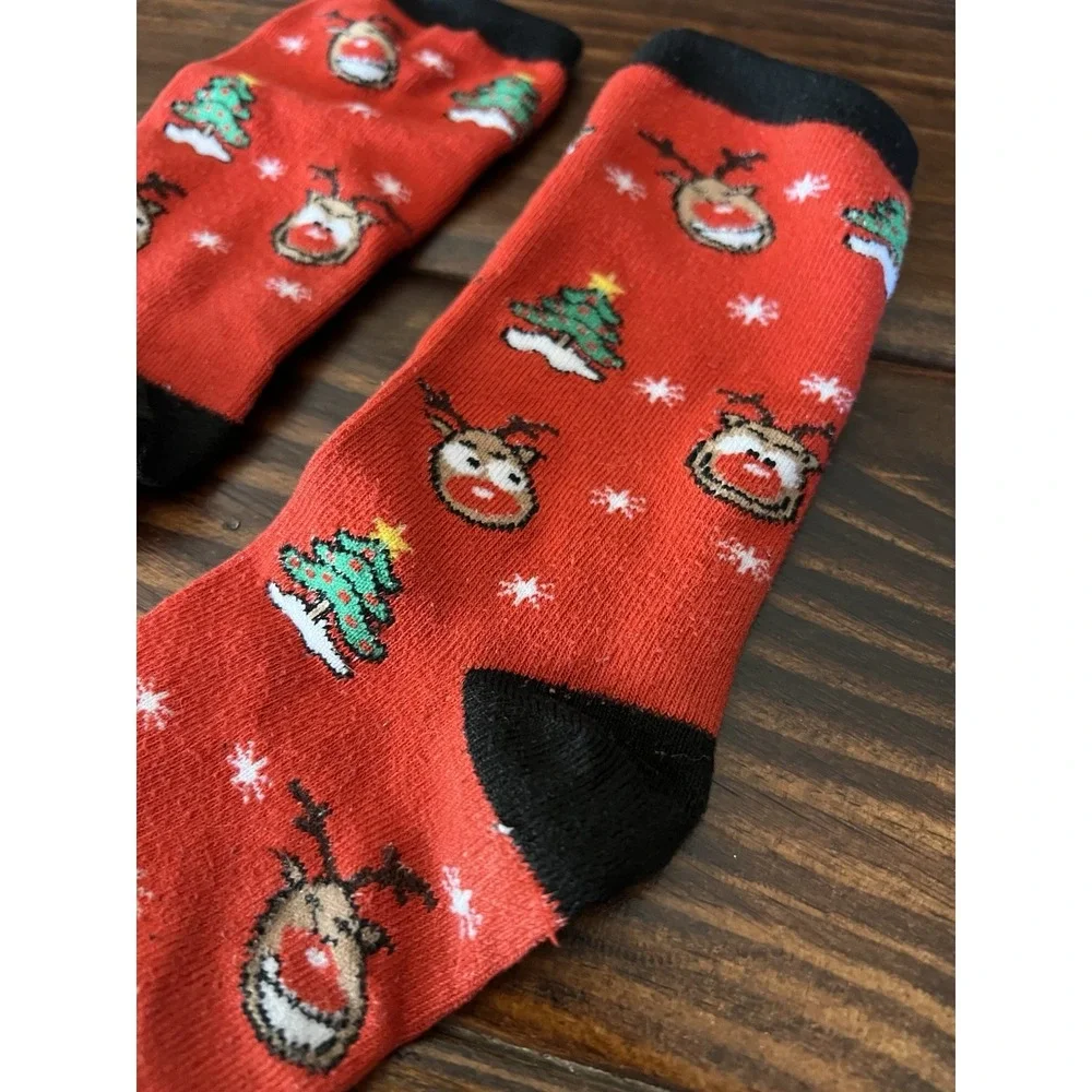 Gmark Holiday Christmas Socks Reindeer Tree Festive Cartoon Party - Picture 3 of 3